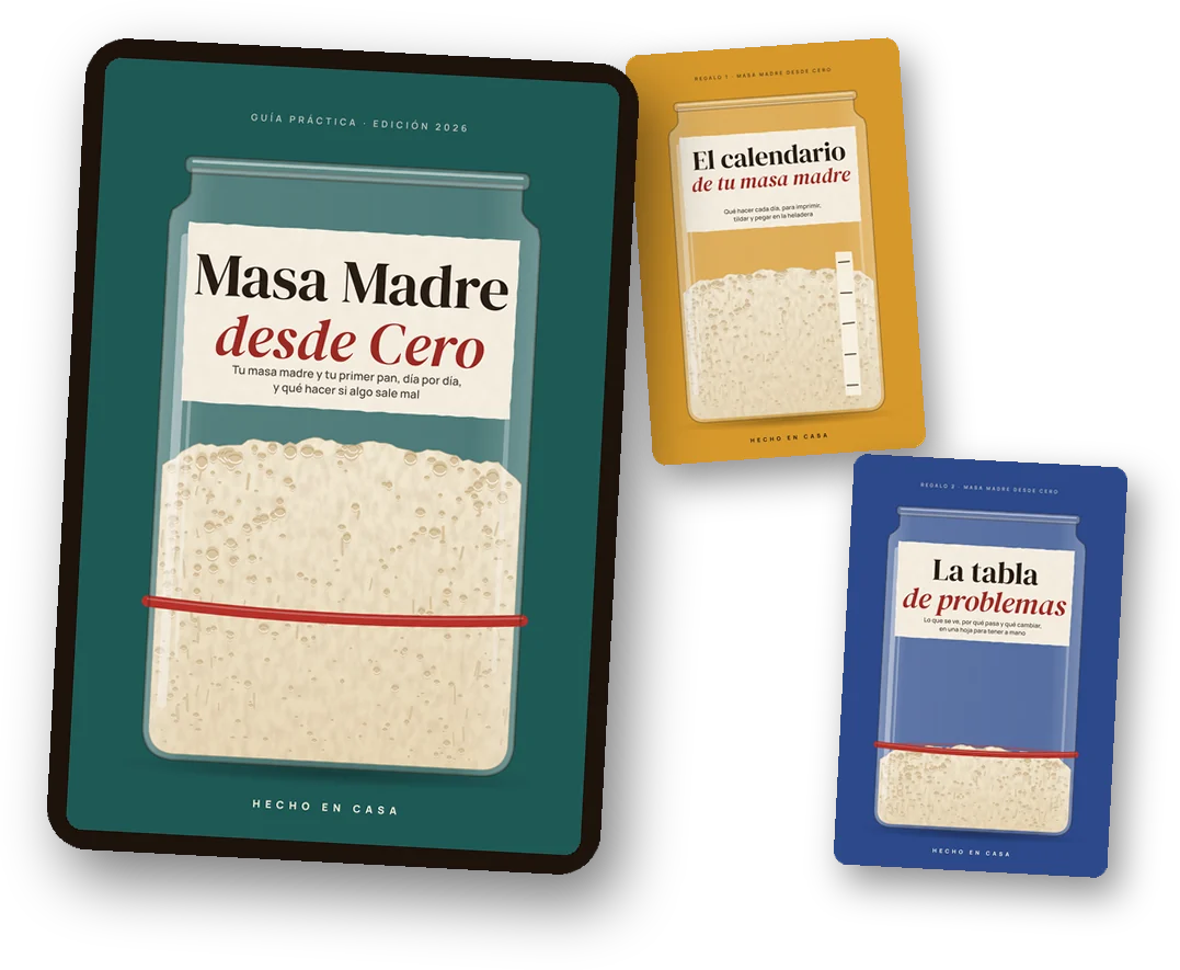 El libro Masa Madre desde Cero con sus 2 regalos